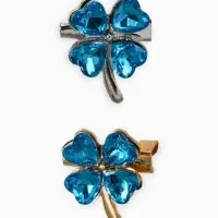 Брошь &laquo;Клевер&raquo;, сапфировый, МИКС, (неделимая фасовка 12 шт. цена за шт.)