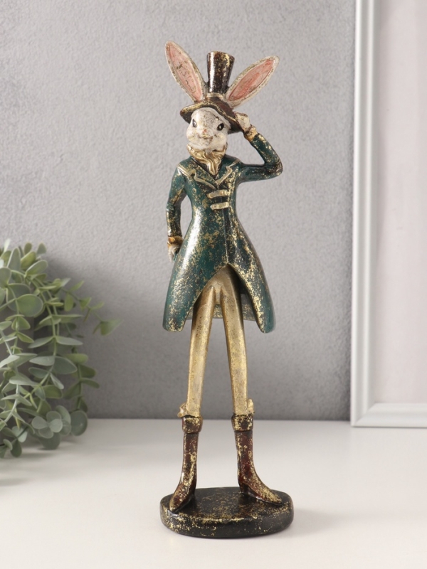 Сувенир полистоун Сувенир полистоун "Мистер зайчик в шляпе" 9х8х30 см