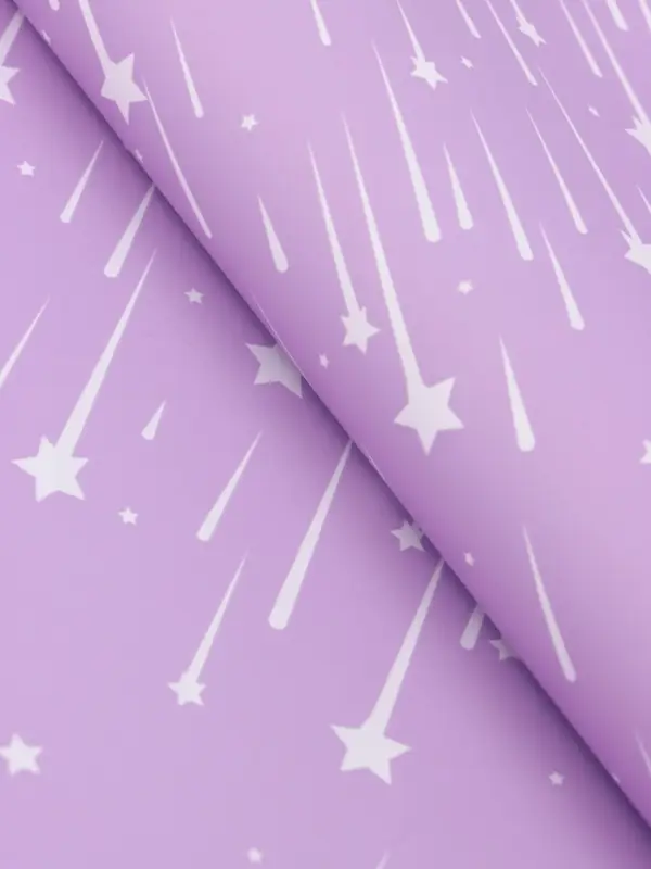 Пленка флористическая для цветов, &laquo;Звездопад&raquo;, сиреневая, 57&times;57 см