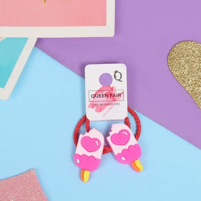 Резинка для волос Резинка для волос "Крошка" (набор 2 шт) мороженое, розовый