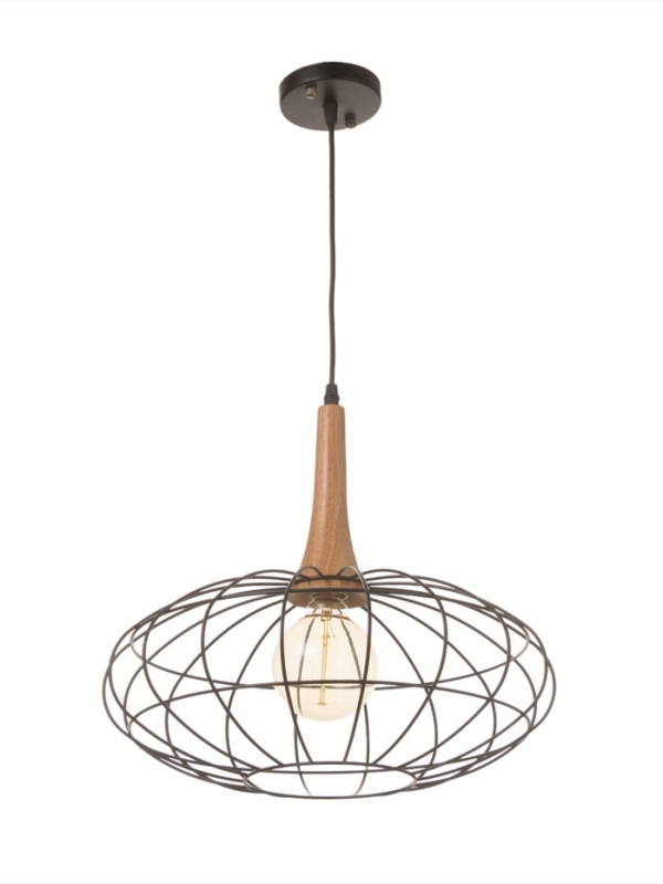 Светильник Светильник "Чикаго" 1х40Вт Е27 черный/коричневый 39х39х35(135)см