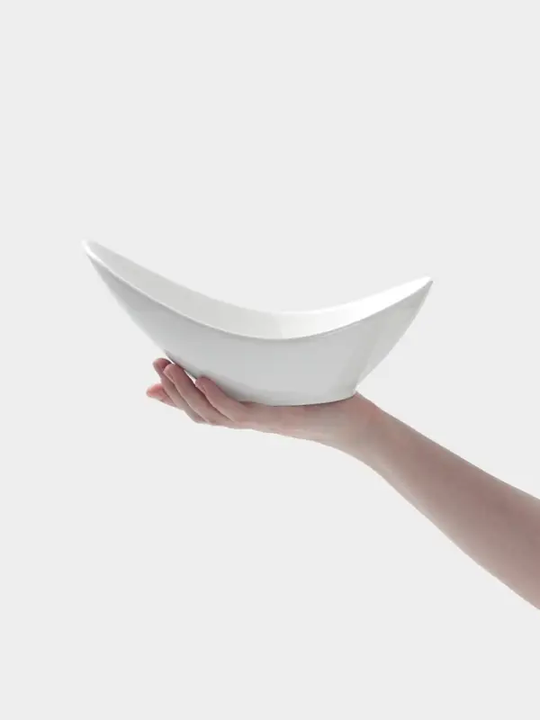 Салатник Hanna Kn&ouml;vell, 450 мл, 24.8&times;14.5&times;12 см, фарфор, белый