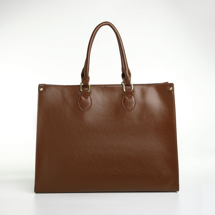 Сумка женская на молнии, цвет коричневый