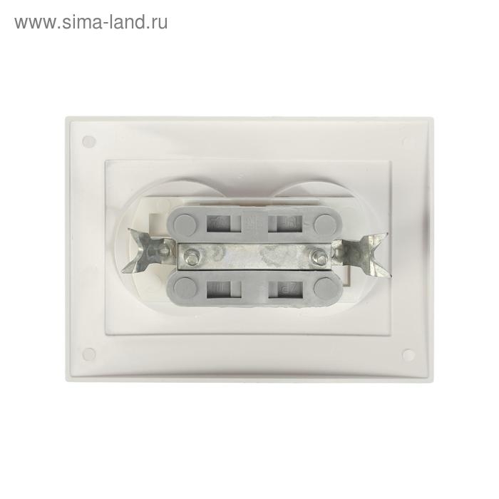 Розетка  Розетка "Элект" RS 16-237-Б, двухместная, без з/к, скрытая, белая