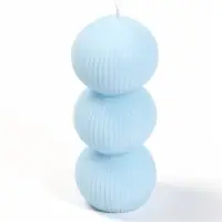 Свеча интерьерная "Шёлковые линии" 4х4х12,3 см, 150 гр, 13 ч, голубой