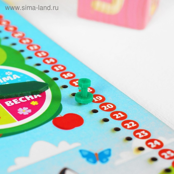 Календарь обучающий «Лесные животные» 27х20 см, с часами, из дерева Календарь обучающий «Лесные животные» 27х20 см, с часами, из дерева