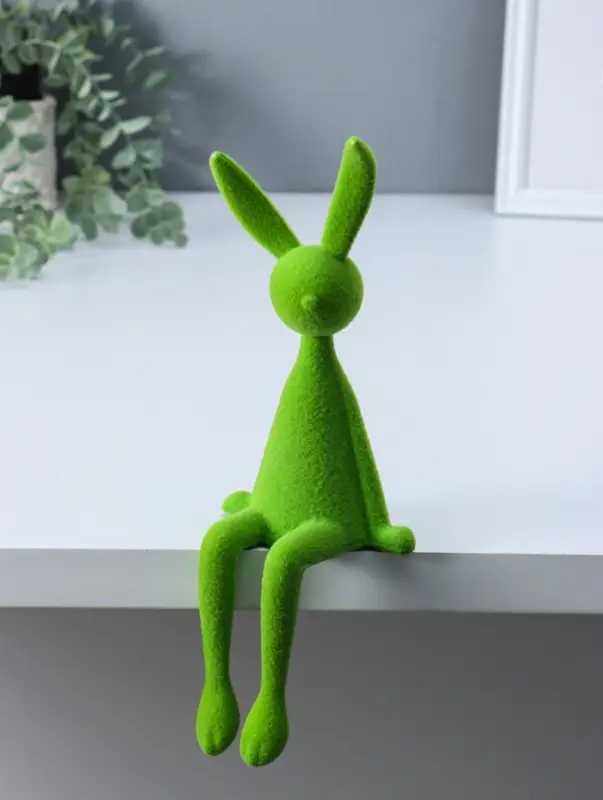 Сувенир пластик на полку "Зайчик" зелёный 9х10х28 см
