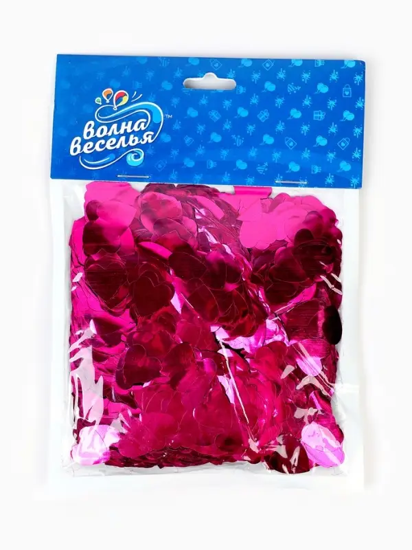 Конфетти &laquo;Сердце&raquo; фуксия, металлик, 1.5 см, 50 г