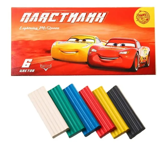 Пластилин 6 цветов 90 г «Чемпион, Тачки» Пластилин 6 цветов 90 г «Чемпион, Тачки»