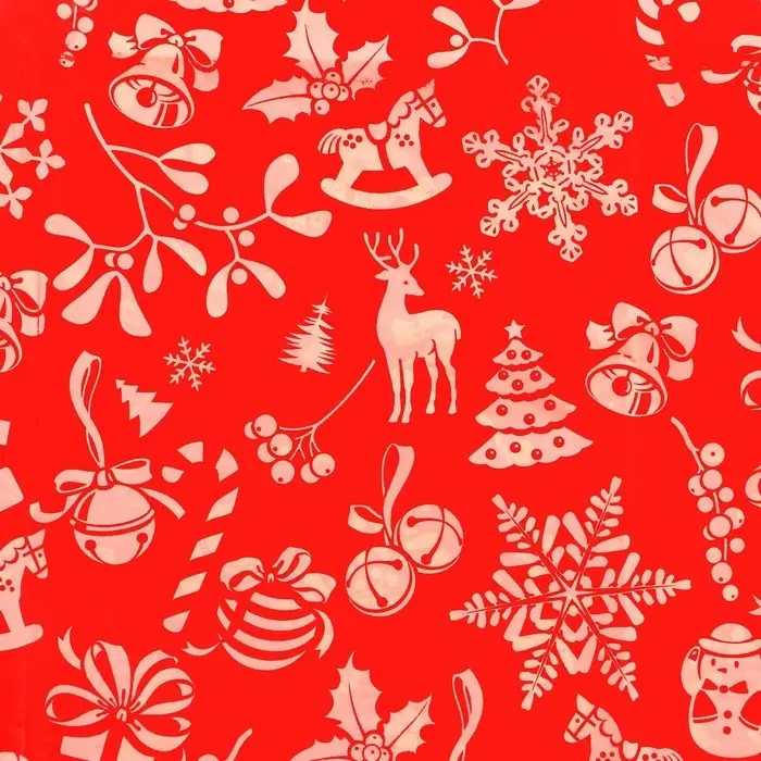 Бумага упаковочная тишью, новогодняя упаковка «С новым годом!»,50×66 см