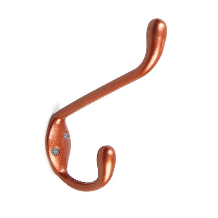Крючок мебельный ТУНДРА TKD033, двухрожковый, медь Крючок мебельный ТУНДРА TKD033, двухрожковый, медь
