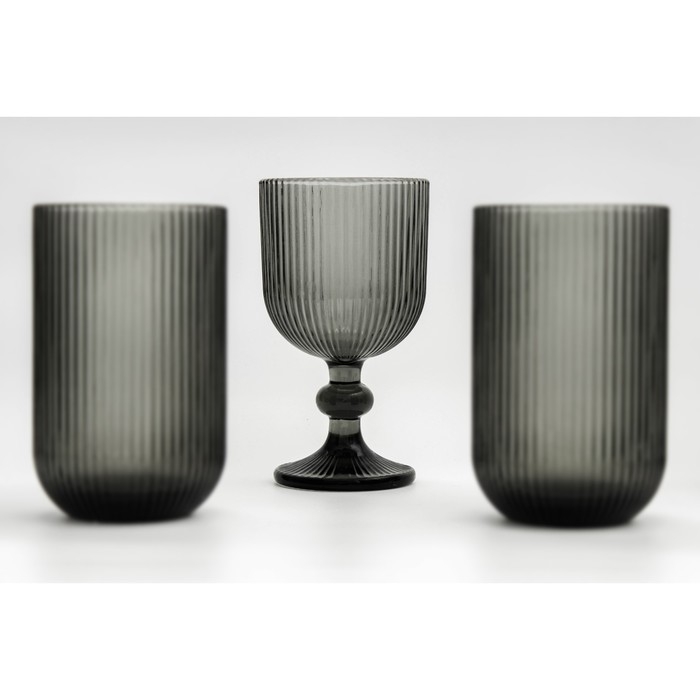 Бокал для вина стеклянный Magistro «Грани», 250 мл, 8×14,5 см, цвет графит Бокал для вина стеклянный Magistro «Грани», 250 мл, 8×14,5 см, цвет графит