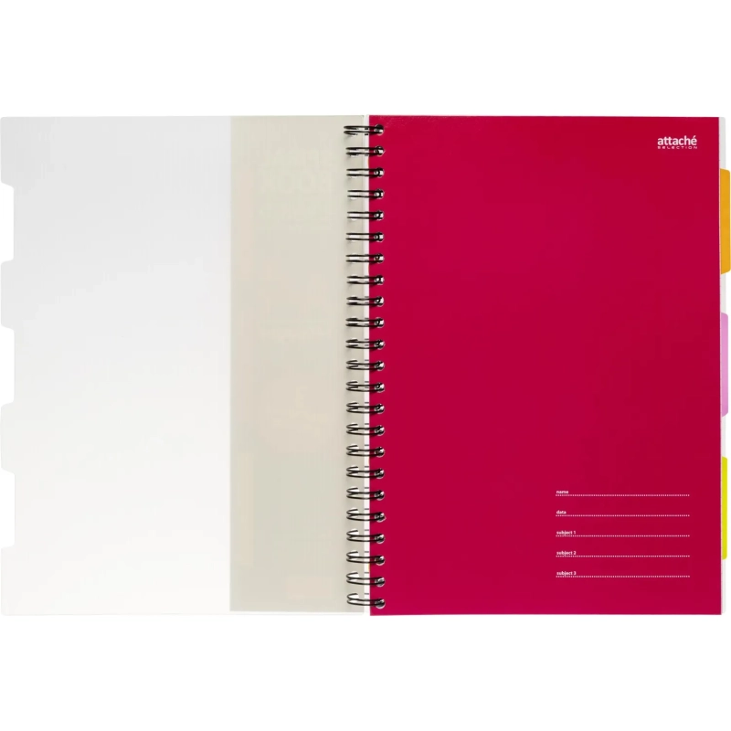 Бизнес-тетрадь 140л,кл,А4,SPIRAL BOOK Розовый,евроспир,обл.пласт,разд.84105