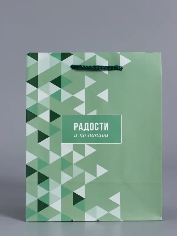 Пакет подарочный ламинированный "Радости и позитива" 18 х 22,3 х 10 см