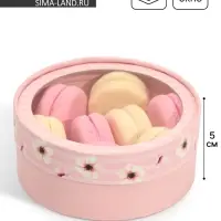 Коробка для макарун, кондитерская упаковка тубус с окном, &laquo;Цветы&raquo; 16&times;16&times;5 см