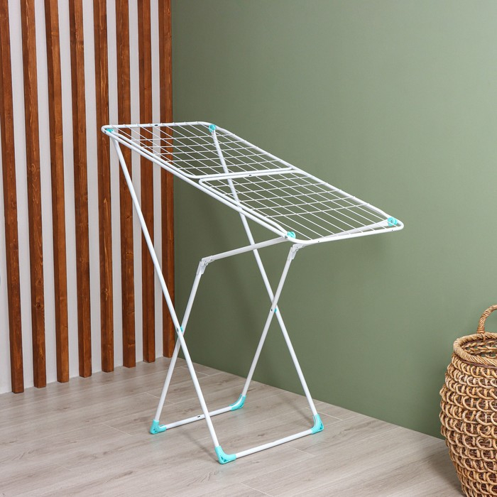 Сушилка для белья напольная складная, рабочая длина 18 м, высота от пола 95 см, ширина 54 см, цвет белый Сушилка для белья напольная складная, рабочая длина 18 м, высота от пола 95 см, ширина 54 см, цвет белый