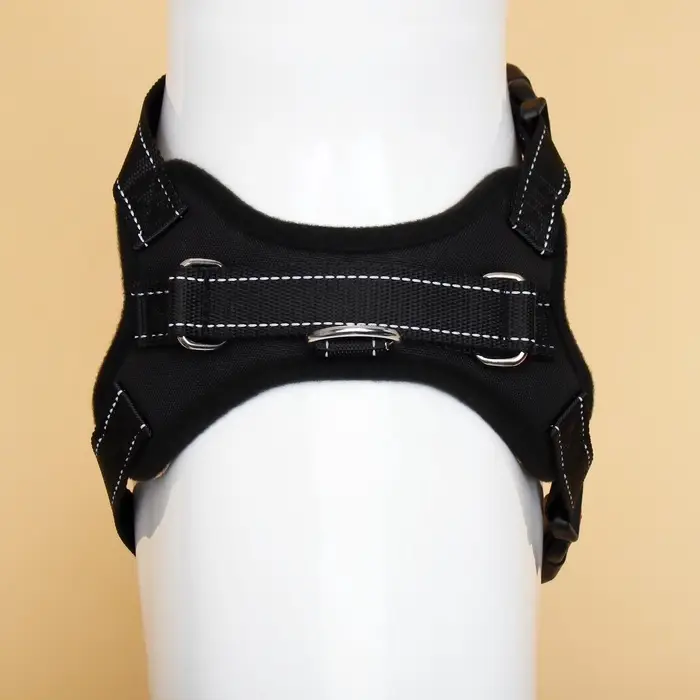 Шлейка К7, размер S, ОГ 44-55 см, вес 5-9 кг, мягкая, светоотражающая, чёрная