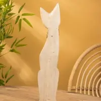 Сувенир &laquo;Кошка&raquo;, белая, 60&times;12&times;6 см, дерево, МИКС