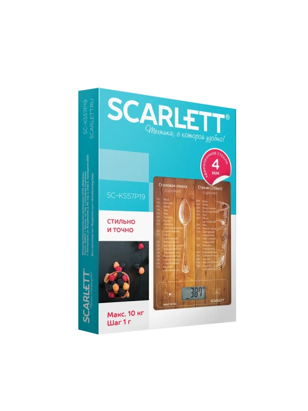 Весы кухонные электронные SC-KS57P19 до 8 кг Тара Весы кухонные электронные SC-KS57P19 до 8 кг Тара