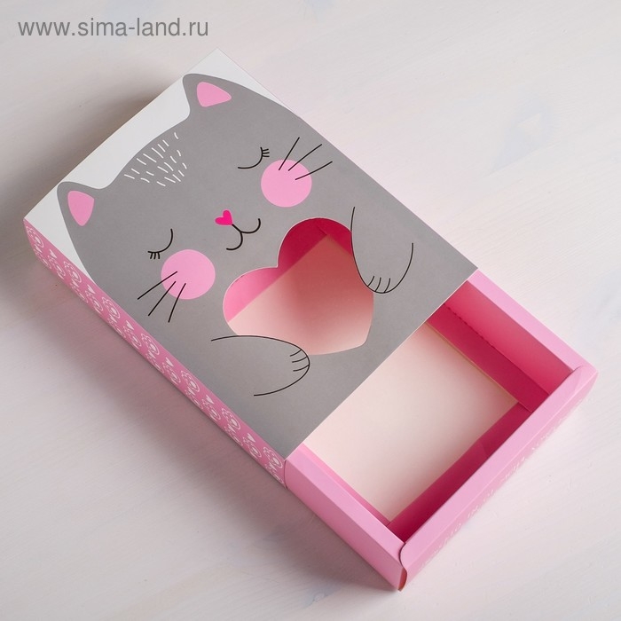 Коробка кондитерская, упаковка, «Котик», 20 х 15 х 5 см Коробка кондитерская, упаковка, «Котик», 20 х 15 х 5 см