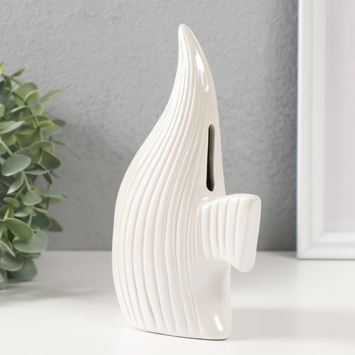 Копилка керамика Копилка керамика "Рыбка скалярия" белый перламутр 12,5х6,3х18 см