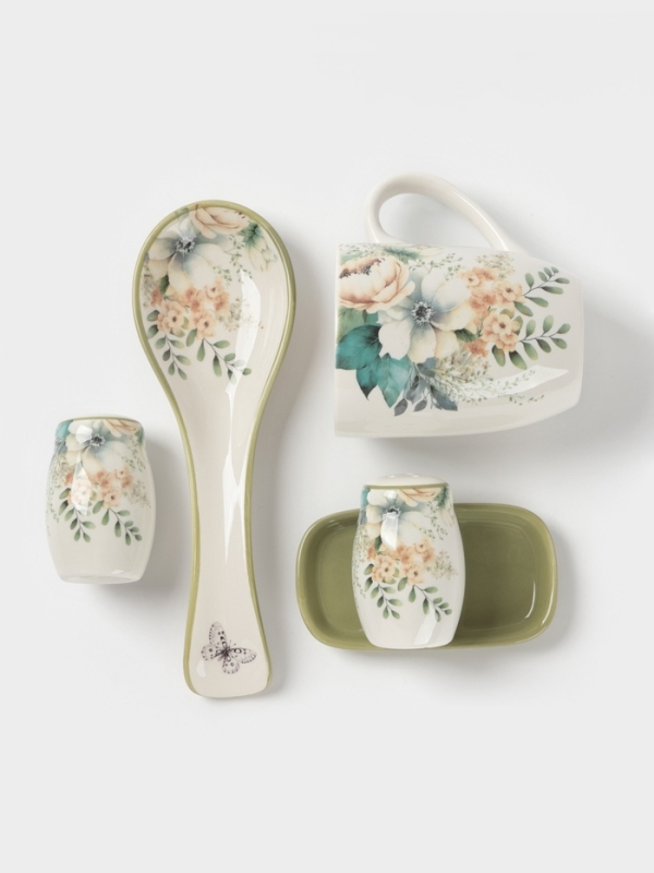 Подставка под чайный пакетик Доляна  Подставка под чайный пакетик Доляна "Цветы" цвет белый  12х9х1,5 см