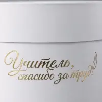 Набор круглых коробок "Учителю" , белый, 2 в 1 - 16 х 16 - 13 х 13 см