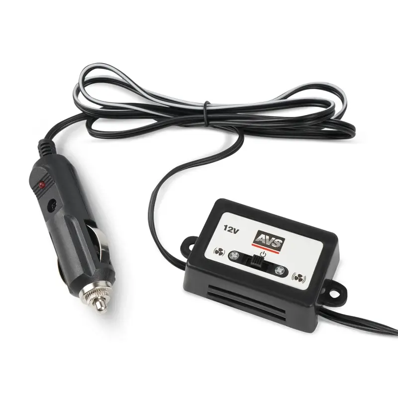 Вентилятор автомобильный AVS 8048 12В 8" (корпус: металл, переключатель, цвет: серебристый)