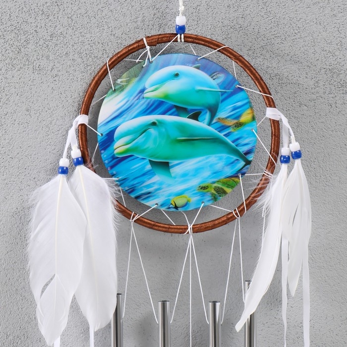 Ловец снов с музыкой ветра Ловец снов с музыкой ветра "Дельфины" 4 трубки 70х15,7х2 см