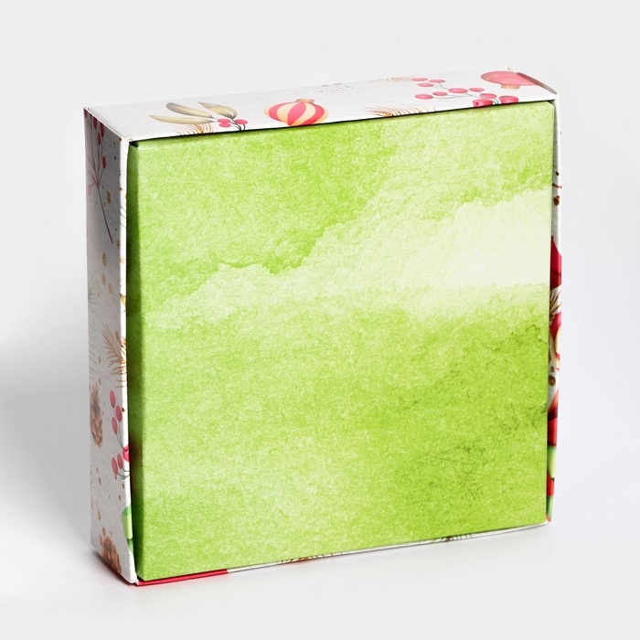 Новый год. Коробка под 4 конфеты Новый год. Коробка под 4 конфеты "Новогодние подарки", 12,6 х 12,6 х 3,5 , кондитерская упаковка