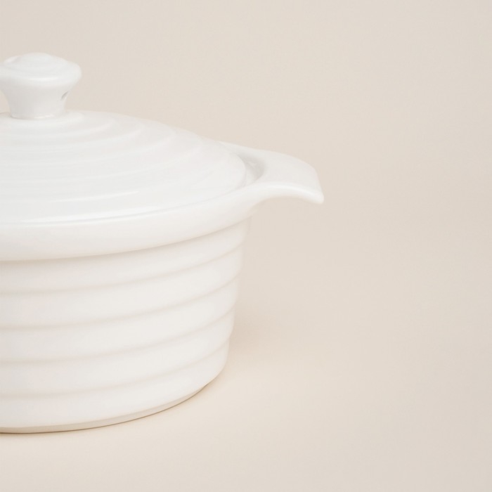 Кастрюля из жаропрочной керамики SL Home «Санторини», 340 мл, 16×13,5×6 см, цвет белый Кастрюля из жаропрочной керамики SL Home «Санторини», 340 мл, 16×13,5×6 см, цвет белый