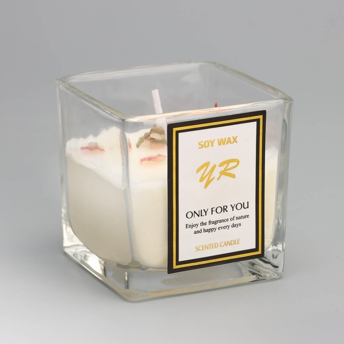 Свеча ароматическая в стакане  Свеча ароматическая в стакане "Soy Wax", морская соль и шалфей