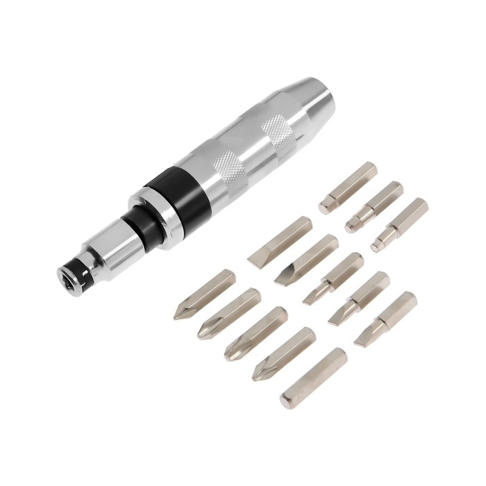 Отвертка ударно-поворотная ТУНДРА 1/2 Отвертка ударно-поворотная ТУНДРА 1/2", с битами 13 шт., реверс, метал. рукоятка, кейс