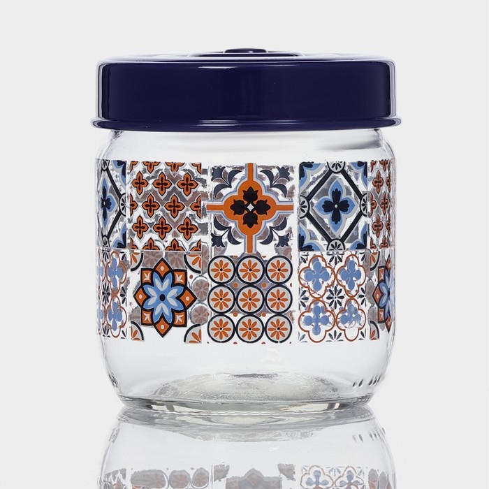 Банка стеклянная для сыпучих продуктов «Мозаика», 425 мл