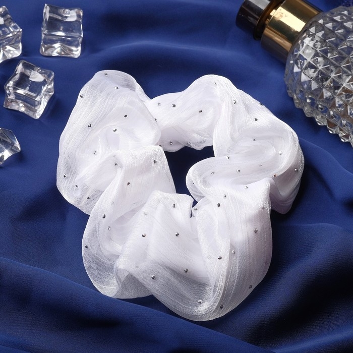 Резинка для волос Резинка для волос "Орбита" нежность капельки, 11 см, белый