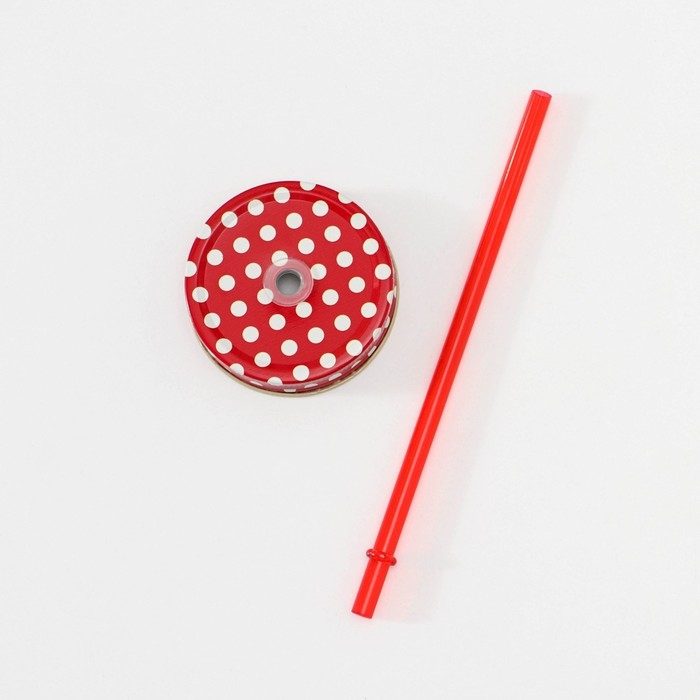 Кружка стеклянная с крышкой Homemade, 450 мл, цвет красный Кружка стеклянная с крышкой Homemade, 450 мл, цвет красный