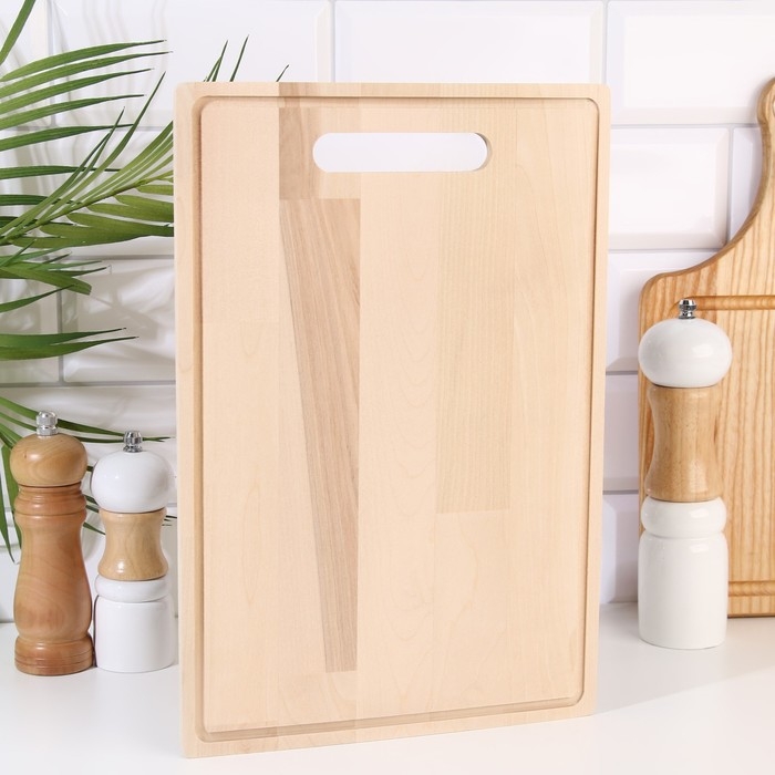 Доска разделочная деревянная  Доска разделочная деревянная "Прямоугольник"  34х23х0,8 см береза