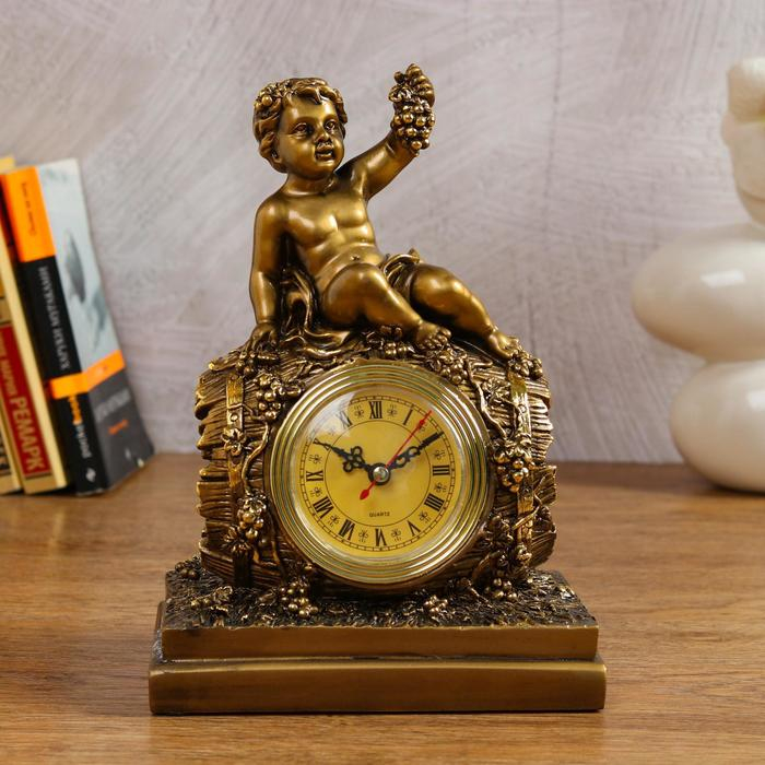 Часы настольные интерьерные каминные Часы настольные интерьерные каминные "Винная бочка", h-26 см 3940754