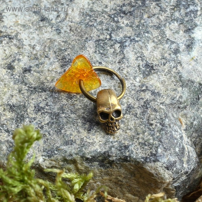 Брелок-талисман  Брелок-талисман "Череп", натуральный янтарь