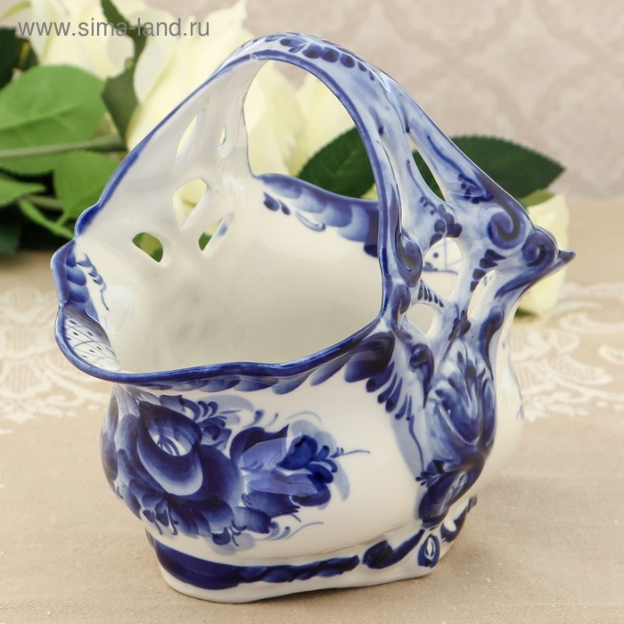 Конфетница «Весна», 21×13×18 см, гжель