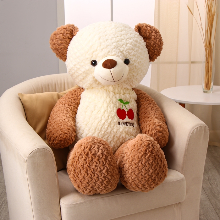 Мягкая игрушка «Медведь», с вишенкой, 105 см, цвет коричневый Мягкая игрушка «Медведь», с вишенкой, 105 см, цвет коричневый