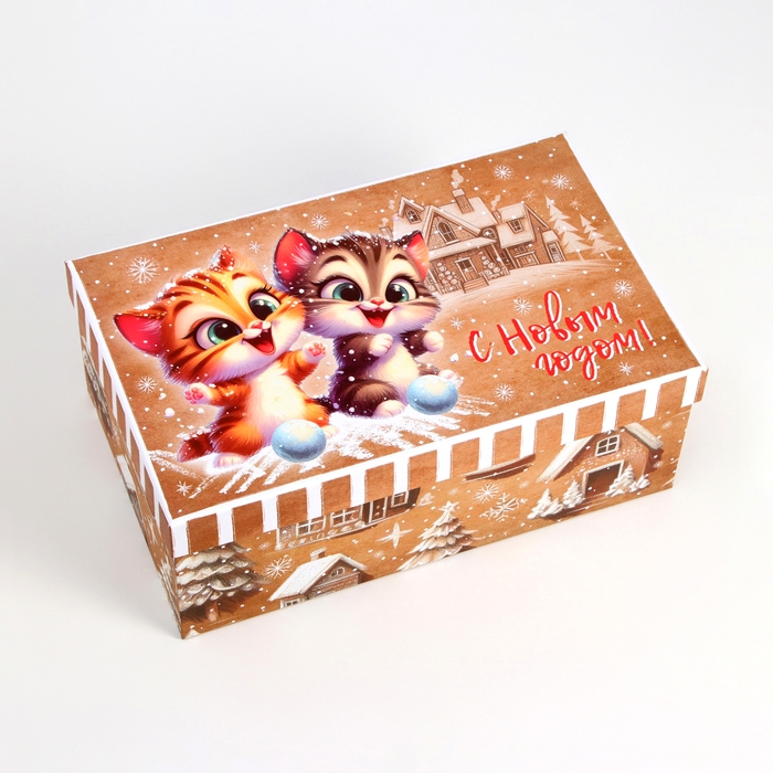Набор подарочных новогодних коробок 10 в 1 Набор подарочных новогодних коробок 10 в 1 "Зверята", 32,5 х 20 х 12,5 - 12 х 7 х 4 см. Новый год