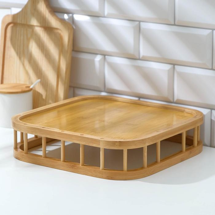 Поднос квадратный Доляна Jungle, 30,5×30,5 см, бамбук Поднос квадратный Доляна Jungle, 30,5×30,5 см, бамбук