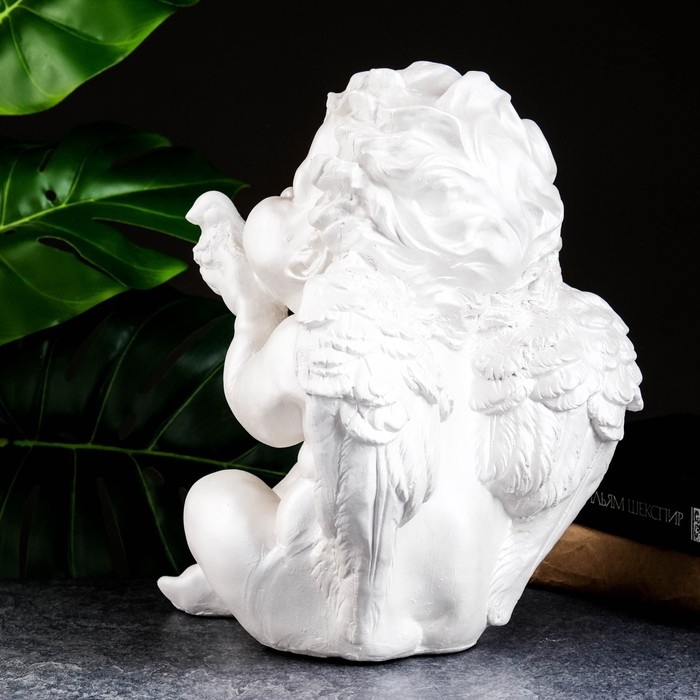 Фигура  Фигура "Ангел с птичкой" перламутр, 30х21х21см