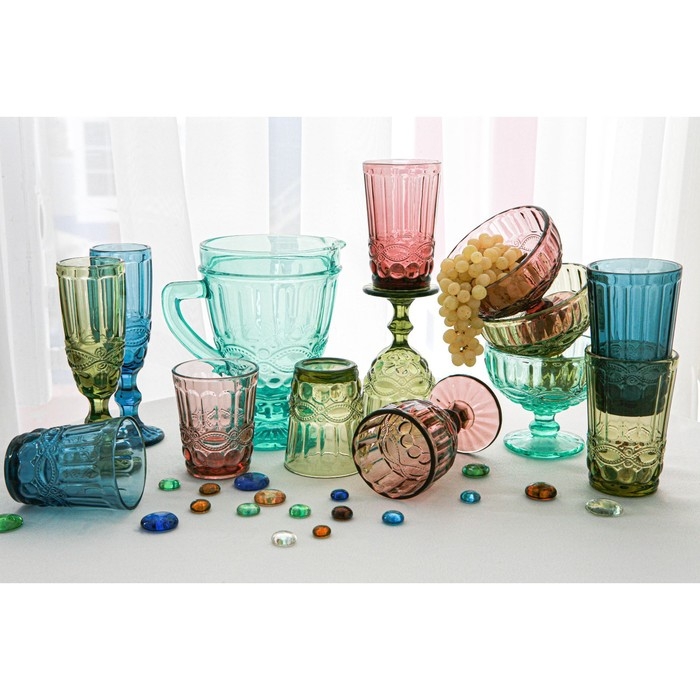 Стакан стеклянный Magistro «Ла-Манш», 220 мл, цвет розовый Стакан стеклянный Magistro «Ла-Манш», 220 мл, цвет розовый