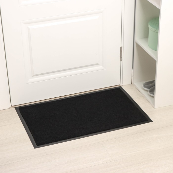 Коврик придверный влаговпитывающий Tuff, 80×50 см, цвет черный Коврик придверный влаговпитывающий Tuff, 80×50 см, цвет черный