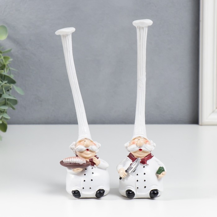 Сувенир полистоун  Сувенир полистоун "Усатые повара в длинных колпаках" набор 2 шт 20х6 см