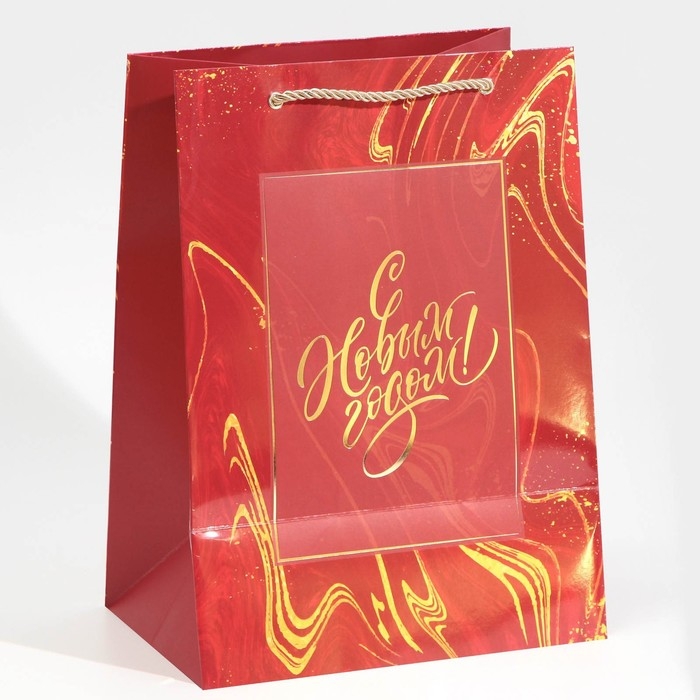 Пакет подарочный новогодний ламинированный «Рубин», 21 х 30 х 15 см, Новый год Пакет подарочный новогодний ламинированный «Рубин», 21 х 30 х 15 см, Новый год
