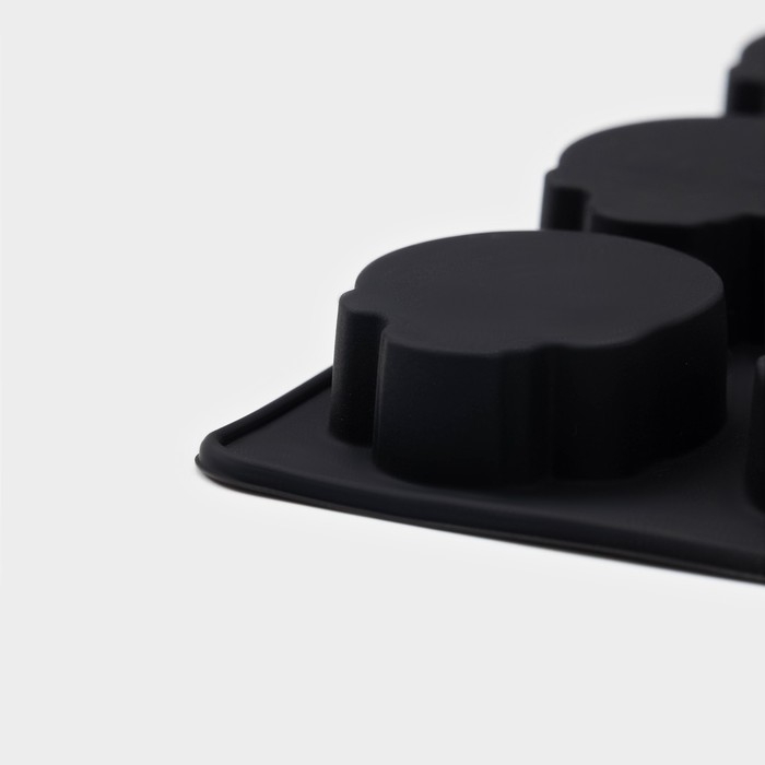 Форма для конфет и шоколада Доляна «Череп», силикон, 21,5×7,8×1,3 см, 10 ячеек (3,2×2,9 см), цвет чёрный Форма для конфет и шоколада Доляна «Череп», силикон, 21,5×7,8×1,3 см, 10 ячеек (3,2×2,9 см), цвет чёрный