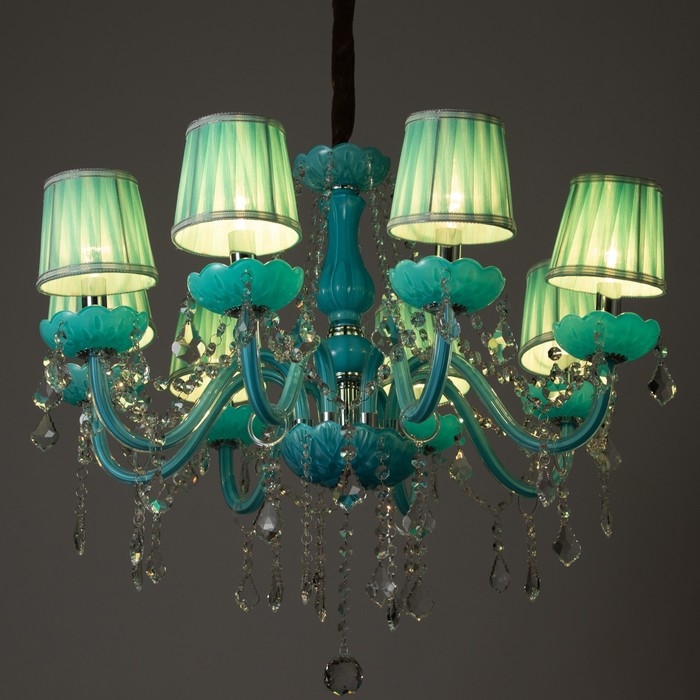 Люстра Люстра "Мария" 8хЕ14 25Вт лазурный 72х72х60-90 см BayerLux